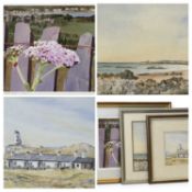 ‡ WELSH ARTISTS: MAX A.S. HAMBLEN watercolour - Llanddwyn Cottages, Anglesey, 16.5 x 24cms; HUGH