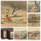 HENRY ALKEN (1784-1851) six colour prints - including shooting, 21.5 x 27.5cms, fox hunting, 19.5