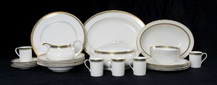 ROYAL DOULTON CLARENDON DINNER SERVICE HN4993, nine place settings, plus a pair of lidded tureens,