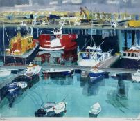 ‡ ANNE ASPINALL (British, b. 1949) Screenprint - titled 'Newlyn' lower left, signed lower right,