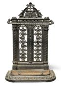 VICTORIAN CAST IRON STICK STAND, painted black, 83 (h) x 56 (w) x 25cms (d) Provenance: private