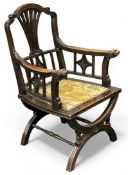 UNUSUAL VICTORIAN CARVED OAK ARMCHAIR, c. 1890, 87 (h) x 54cms (w) Provenance: private collection