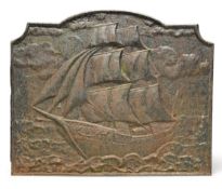 CAST-IRON FIREBACK SAILING GALLION, 52 (h) x 62cms (w) Provenance: private collection