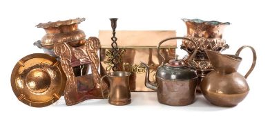 QUANTITY OF MOSTLY ORNAMENTAL COPPER & OTHER METALWARE Provenance: private collection Cheshire
