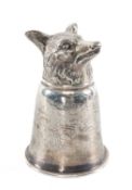 CONTINENTAL SILVER HUNTING STIRRUP CUP, import marks for London 1927, 12cms (h), 5.4ozt