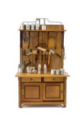 GERMAN TOY KITCHEN DRESSER, finished in pine, with accessories for the UK market and instructions,