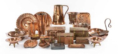 ASSORTED ART NOUVEAU & ARTS & CRAFTS STYLE COPPERWARE (qty) Provenance: private collection Cheshire