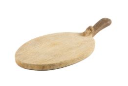 ROBERT 'MOUSEMAN' THOMPSON OF KILBURN HANDLED OAK CHEESE BOARD, 37cms Provenance: private collection