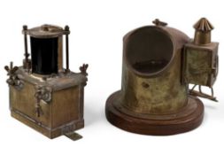 BASSNETTS, LIVERPOOL SHIP'S COMPASS, mounted on a later wooden base, 32cms (h); Playmit starboard