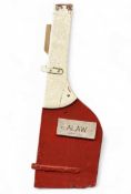 WOODEN RUDDER, painted red and white, Alaw Cemaes Bay, 114cms (h) Provenance: private collection