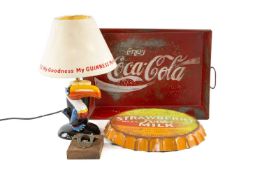 BEVERAGE ADVERTISING MERCH comprising modern Guinness Heritage toucan and pint side-lamp (China