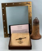STORM PROTRACTOR BY J. BLOUNT THOMAS OF SOUTHAMPTON, 33 x 31cms; ship's cabin brass framed window,