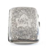 SILVER CURVED CIGARETTE CASE, Birmingham 1912, 8 x 6cms Provenance: private collection Chester
