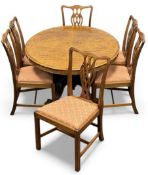 VICTORIAN BURR WALNUT OVAL TILT-TOP BREAKFAST TABLE, on a four-legged scrolled base, on castors,