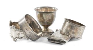 SILVER COLLECTABLES GROUP, including rectangular vesta case, scroll engraved decoration and vacant