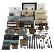 SHIPPING SOUVENIRS & MEMORABILIA, including crested napkin rings, spoons, egg cups, etc.,