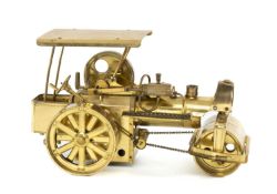 WILESCO STEAM ROLLER TRACTION ENGINE, live steam, in all brass finish Provenance: private collection