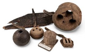 SHIPWRECK SALVAGE, including part of a Flinders tube from HMS Conway; two deadeyes; small section of