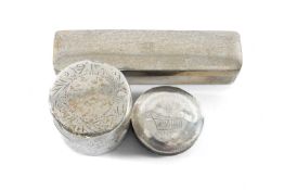 SILVER COLLECTABLES, comprising rectangular silver-gilt box and cover, Asprey & Co., 1913, 11cms (