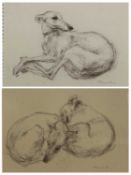 ‡ JONATHAN TROWELL (British, 1938-2013) two pastels - studies of whippets, both signed lower