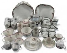 SHIPPING LINE TABLEWARE, various, including cups, saucers, coffee pots, jugs, etc., Wilson Line,