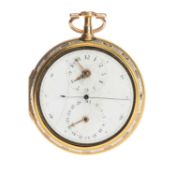 RARE GEORGE III GOLD ENAMELLED PAIR CASED CALENDAR POCKET WATCH, William Tarleton, Liverpool,