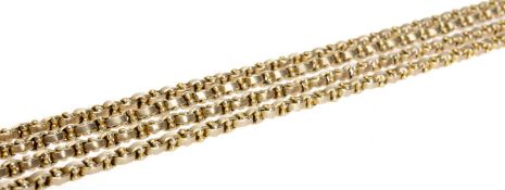 9CT GOLD MUFF CHAIN, belcher link with lobster clasp, marked '9ct', 37.6g, approx.130cms Comments: