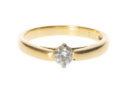 18CT GOLD DIAMOND SOLITAIRE RING, 0.25cts approx., ring size O, 3.9g Provenance: private