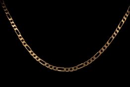 9CT GOLD FLAT CURB LINK NECKLACE, 53cms long, 8.0g Provenance: private collection Bridgend County