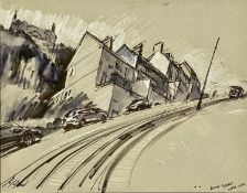 ‡ ROB POINTON ROI (b. 1982) mixed media on paper - 'Llican Terrace, Great Orme', signed, 26.5 x