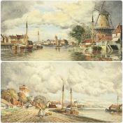 LOUIS VAN STAATEN (Dutch, 1836-1909) pair of watercolours - entitled 'Near Gorringheim' and 'On
