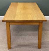 QUALITY MODERN HEAVY 'ANDRENA' OAK DINING TABLE, British Made, 78 (h) x 198 (w) x 97cms (d)