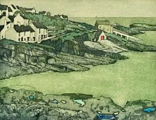 ‡ AUDREY HIND (b. 1936) artist's proof etching aquatint - 'Moelfre', signed and dated 2012, 19 x