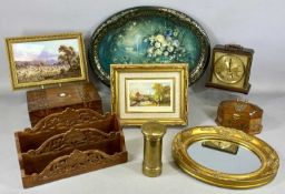 ASSORTED COLLECTABLES, including Metamec alabaster and Bakelite mantel clock, 18cms (h); cast