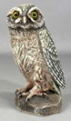 ‡ NEIL DALRYMPLE freestanding ceramic - Owl with folded wings, signed and dated 2022, 19 (h) x 10 (