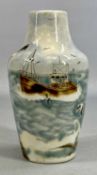 COBRIDGE STONEWARE VASE by Philip Gibson, decorated seascape with trawler and seagulls, impressed