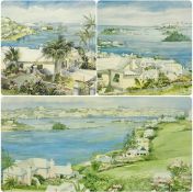 ‡ CAROLE HOLDING (British, 20th century) three colour prints - 'St George's, Bermuda', 32.5 x 42.