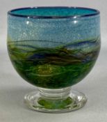 ‡ JONATHAN HARRIS (IRONBRIDGE) 2002 studio glass 'Horizon' pedestal bowl, raised on circular foot,