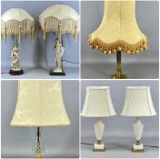 TABLE LAMPS, comprising Giuseppe Armani Florence table lamp, modelled as a lady with basket of