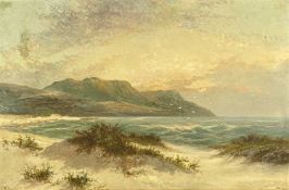 WILLIAM LANGLEY (British, 1852-1922) oil on canvas - coastal view possibly Conwy estuary, signed