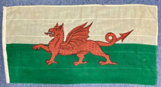 VINTAGE WELSH FLAG, Y Ddraig Goch, cotton, approx. 170 x 86cms Provenance: private collection
