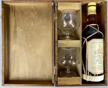 CLEMENT RHUM 1970, 70cl 44% vol., in wooden presentation box with two glasses Provenance: private