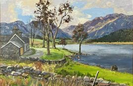 ‡ J. GLYN ROBERTS oil on board - entitled verso 'Llyn Crafnant' and dated 1975, signed lower left,