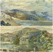 J.R. WILLIAMS impasto oil on board - coastal and mountain scene, 45 x 65cms; and W.H. WHITTINGHAM