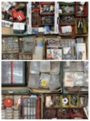 LARGE COLLECTION OF FIXINGS, including nuts, bolts, and screws, contained in ten boxes Provenance:
