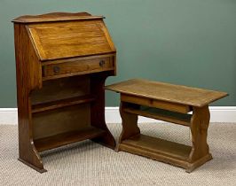 20TH CENTURY OAK FURNITURE, comprising compact bureau with drop-down front, single drawer and two