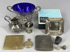 SILVER & COLLECTABLES, including square silver ash tray with engine turned decoration, cigarette