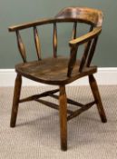 VINTAGE SMOKER'S BOW ARMCHAIR, 79 (h) x 60 (w) x 44cms (d) Provenance: deceased estate Ynys Môn