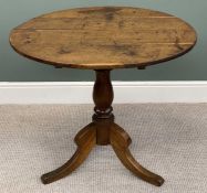 19TH CENTURY OAK CIRCULAR TILT-TOP TRIPOD TABLE, 76 (h) x 87cms (diam.) Provenance: private