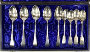 VICTORIAN SILVER TEASPOONS, five John Round, Sheffield 1896, and four John Round, Sheffield 1900,